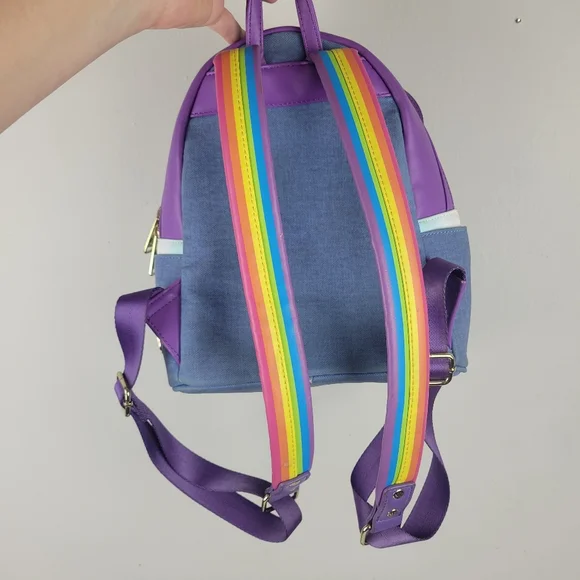 LISA FRANK LOUNGEFLY Painter Panda Heart Rainbow Backpack - Picture 9 of 15